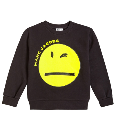 Marc Jacobs Kids' X Smiley World Cotton Jersey Sweatshirt In Black