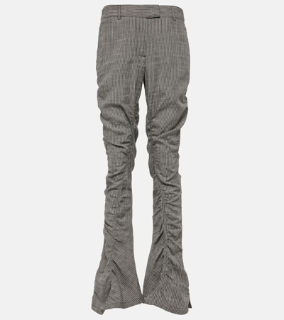 Acne Studios Paija Printed Flared Pants In Grey Melange