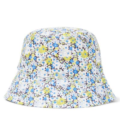 Bonpoint Kids' Theana Floral Cotton Bucket Hat In Blue