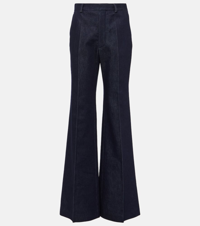Loro Piana José Cotton And Silk Wide-leg Pants In Rinse Wash