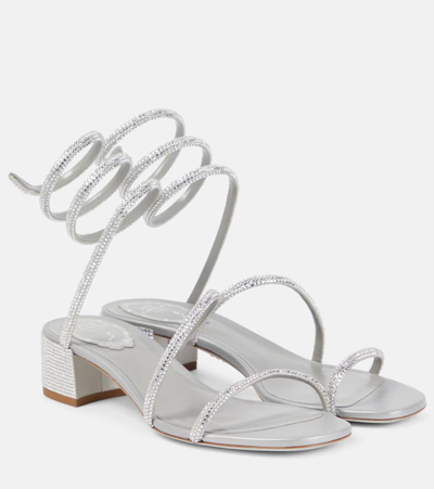 René Caovilla Cleo Embellished Sandals In Grey/ C Silver Shade