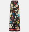 Dolce & Gabbana Multicolor Pants Frontal With Buttons In Fiore Nott.bord Rosa