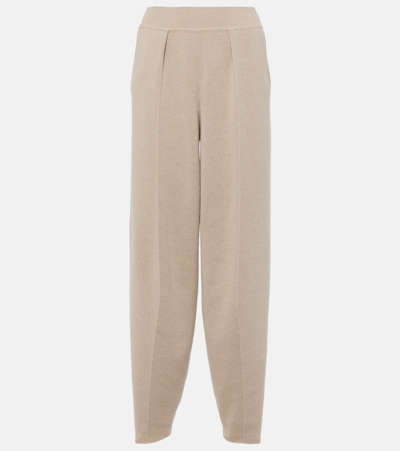 Loro Piana Ashi Cashmere Tapered Pants In Sesame Sauce Mel