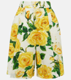 Dolce & Gabbana Floral Cotton Bermuda Shorts In Rose Gialle Fdo Bco
