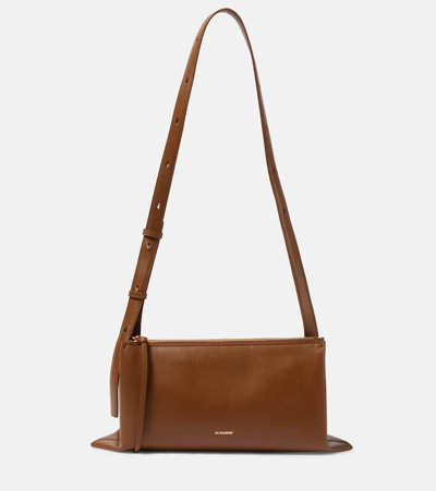 Jil Sander Empire Small Leather Shoulder Bag In Cinnamon