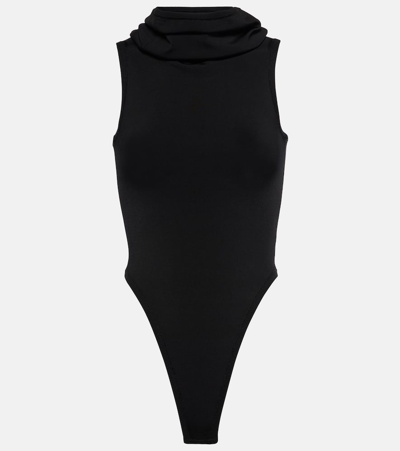 Alaïa Sleeveless Hooded Bodysuit In Black