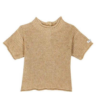 Donsje Baby Sove Ribbed-knit Jumper In Latte Melange