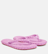 Christian Louboutin Loubi Donna Spike Red Sole Flip Flops In Peony