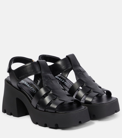 Nodaleto Bulla Emma Leather Platform Sandals In Black Soul