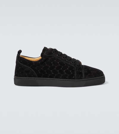 Christian Louboutin Louis Junior Braided Suede Sneakers In Black