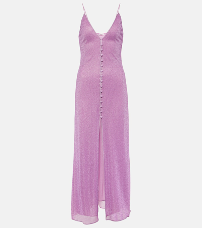 Oseree Oséree Lumière Lurex Sleeveless Maxi Dress In Pink,fuchsia