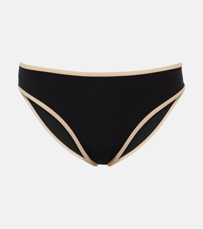 Totême Stripe Tie Bikini Bottoms Black