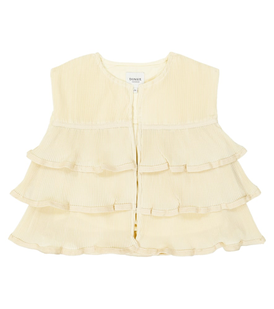 Donsje Kids' Cette Ruffled Tiered Top In Macaroon