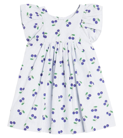 Bonpoint Baby Lulu Printed Cotton Dress In Blue