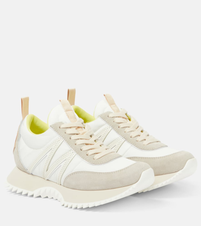 Moncler Pacey Suede-trimmed Sneakers In Multicolor