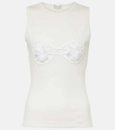 Magda Butrym Crochet-detail Cotton Top In White