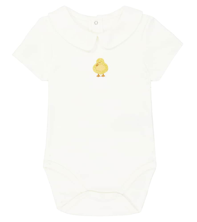 Donsje Baby Scott Cotton Jersey Onesie In Off White