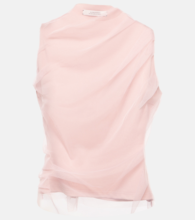 Dorothee Schumacher Draped Tulle Top In Light Pink