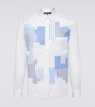 Comme Des Garçons Homme Deux Striped Gingham Cotton Shirt In White X Multi