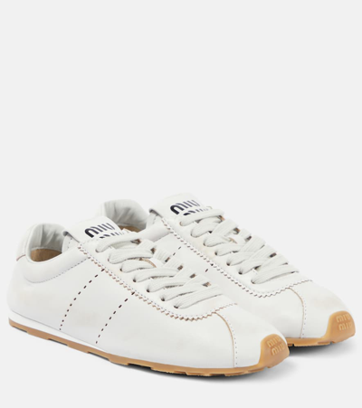 Miu Miu Allacciate Low Top Trainer In White