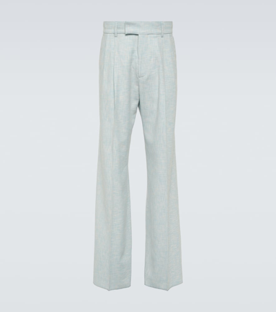 Amiri Wool-blend Wide-leg Pants In Gray Dawn