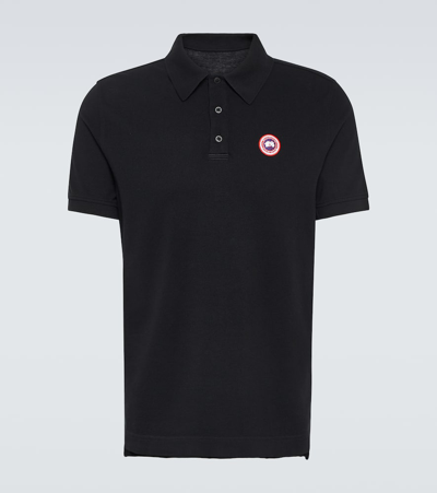 Canada Goose Men Beckley Polo Shirt In Structured Cotton In Blue