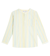 Bonpoint Artiste Striped Cotton Shirt In Lagoon