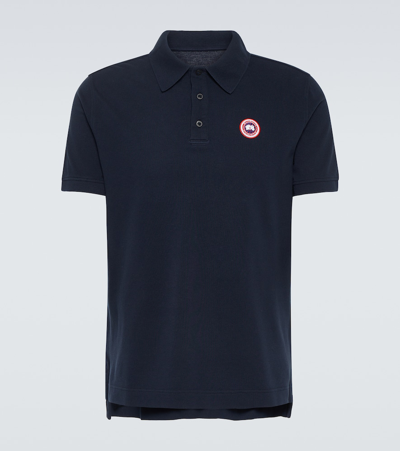 Canada Goose Piquet Polo With Short Sleeves In Blue