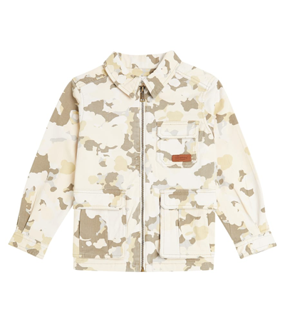 Bonpoint Kids' Flavien Camouflage Cotton Jacket In Sand