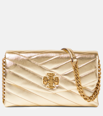 Tory Burch Kira Leather Wallet On Chain In Gold