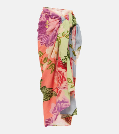 Farm Rio Floral Cotton Beach Cover-up In Multicoloured