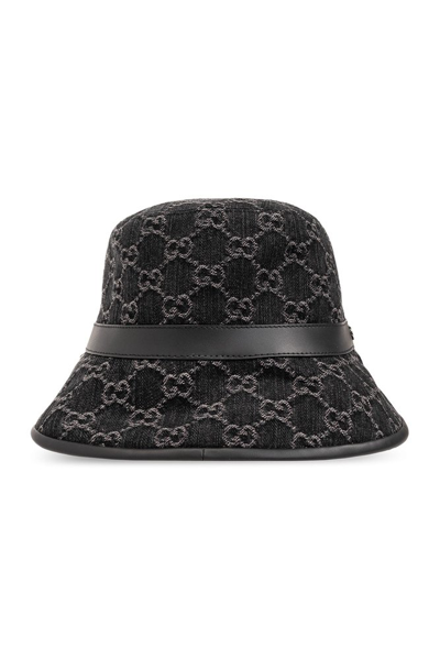 Gucci Monogrammed Bucket Hat In Black