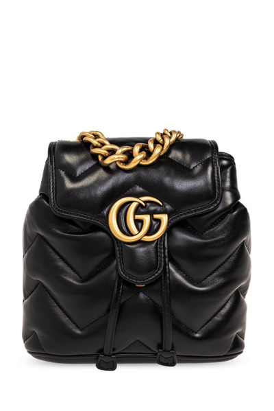 Gucci Gg Marmont Quilted Backpack In Black