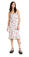 MARNI REVERIE V NECK MIDI DRESS LILY WHITE