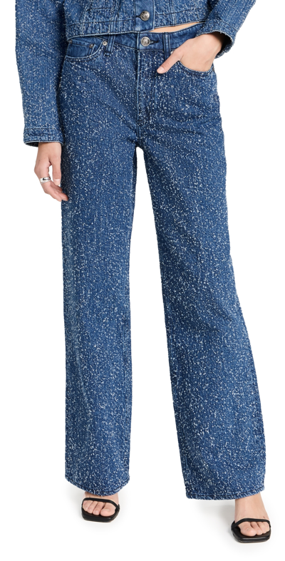 Rag & Bone Clara Midirock Aus Denim In Distressed-optik In Mittelblauer Denim