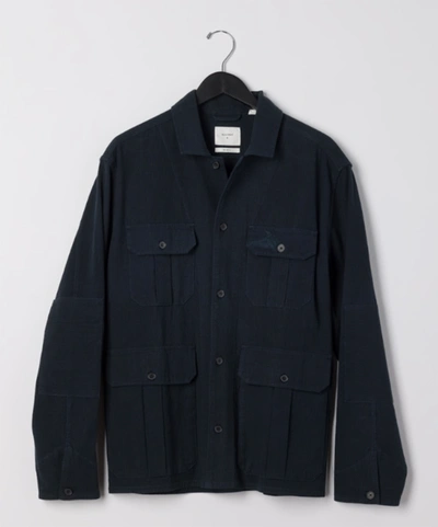 Billy Reid Pelican Safari Overshirt - Carbon Blue