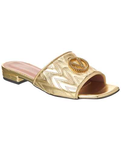 Valentino By Mario Valentino Afrodite Leather Sandal In Gold