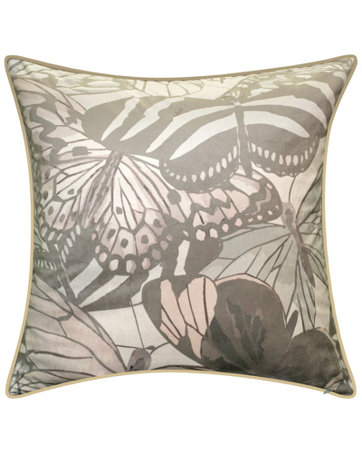 Edie Home Edie@home Velvet Bold Butterfly Decorative Pillow In Blush