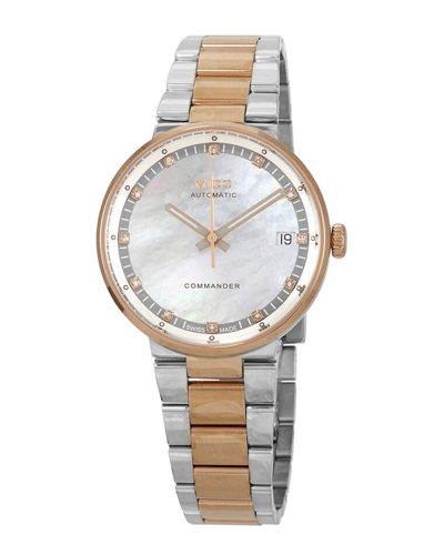 Mido Women's Commander Ii Watch In Metallic