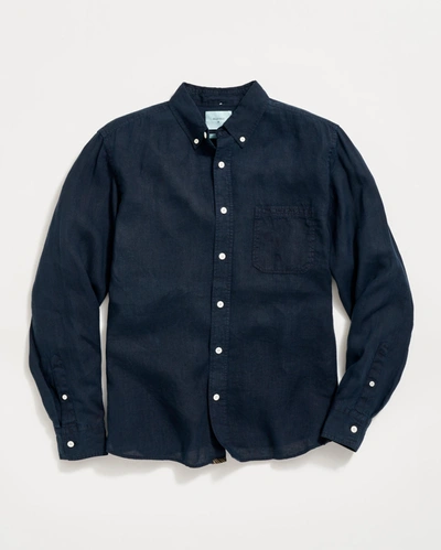 Billy Reid Tuscumbia Linen Shirt Button Down In Blue