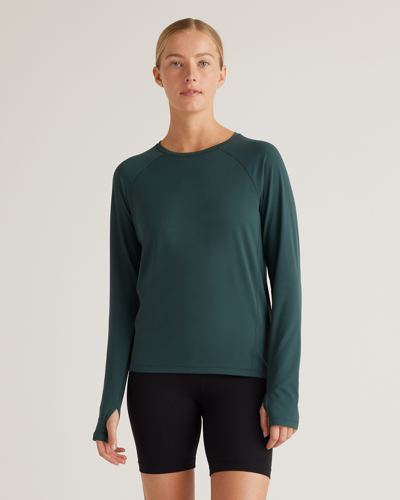 Quince Women's Ultra-form Long Sleeve Top In Forest Green