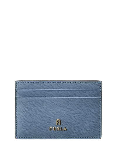 Furla Camelia Small Leather Card Case In Blue