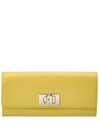 Furla 1927 Leather Continental Wallet In Yellow