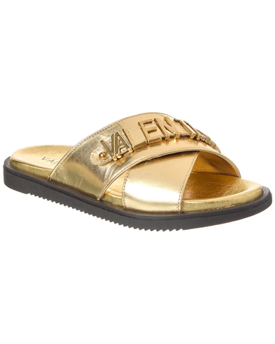 Valentino By Mario Valentino Gea Leather Sandal In Gold
