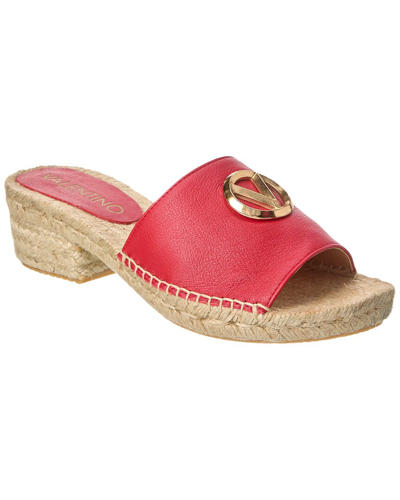 Valentino By Mario Valentino Gina Leather Sandal In Red