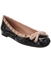 VALENTINO GARAVANI VALENTINO ROCKSTUD PATENT BALLERINA FLAT