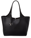 TOD'S TOD’S LOGO CHARM LEATHER TOTE