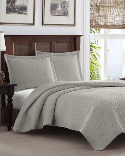 Tommy Bahama Solid Quilt Set In Grey