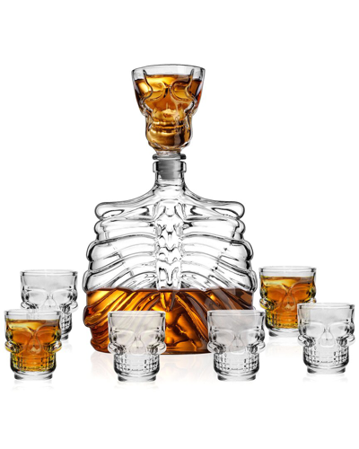 Godinger Skelly 7pc Whiskey Decanter Set