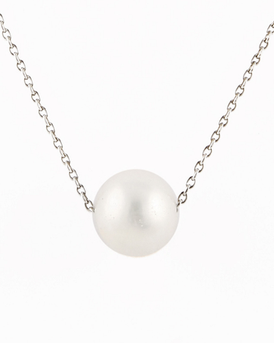 Splendid Pearls Silver 10-11mm Freshwater Pearl Earrings In Metallic